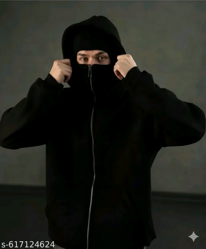 Men's Full Sleeves Zipper Hoodie with Mask
